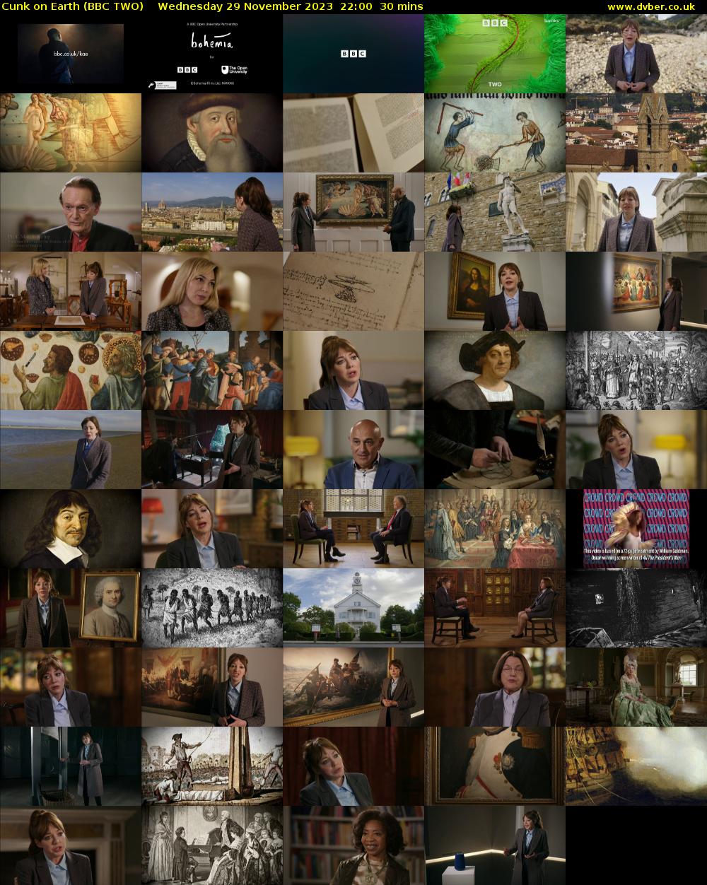 Cunk on Earth (BBC TWO) Wednesday 29 November 2023 22:00 - 22:30
