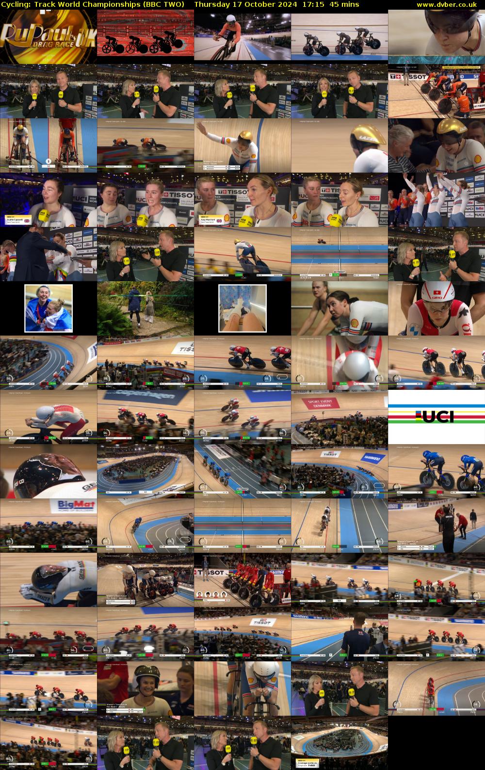 Cycling: Track World Championships (BBC TWO) Thursday 17 October 2024 17:15 - 18:00