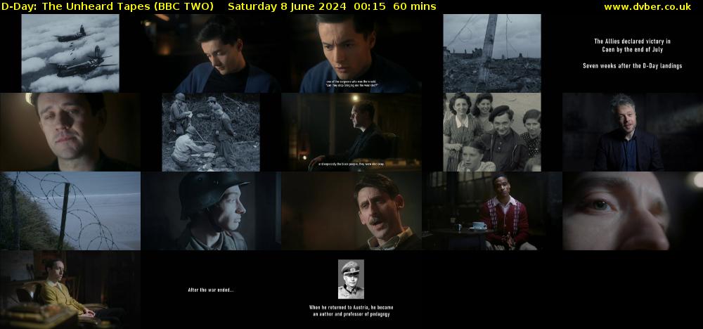 D-Day: The Unheard Tapes (BBC TWO) Saturday 8 June 2024 00:15 - 01:15