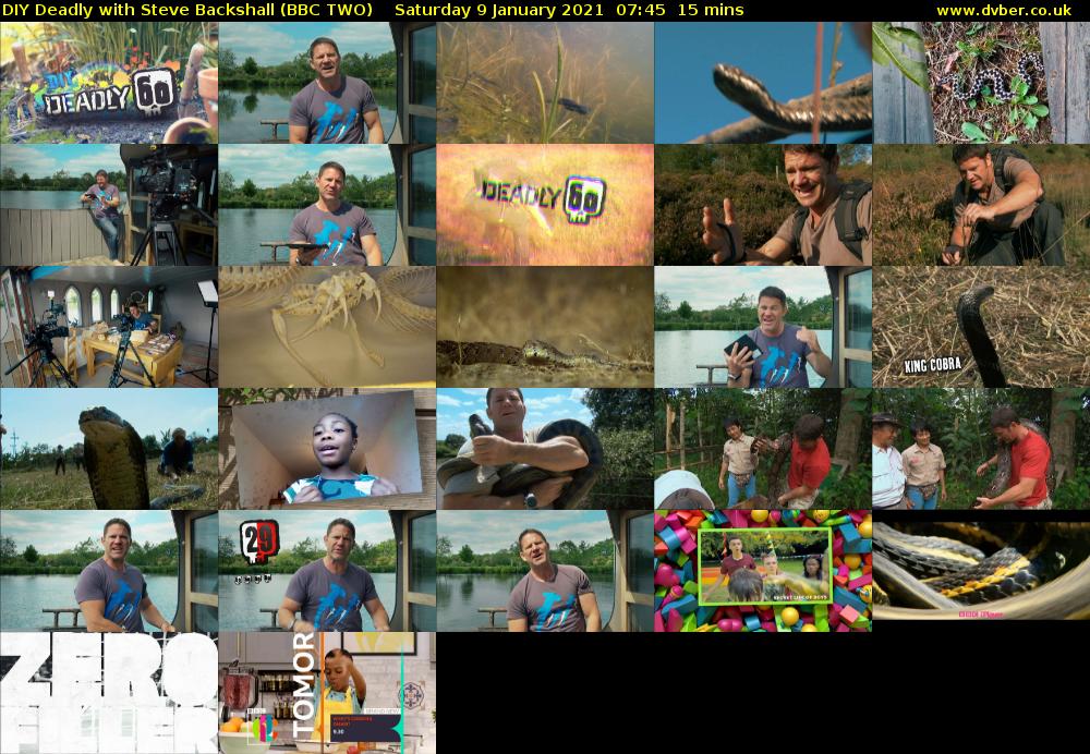 DIY Deadly with Steve Backshall (BBC TWO) Saturday 9 January 2021 07:45 - 08:00