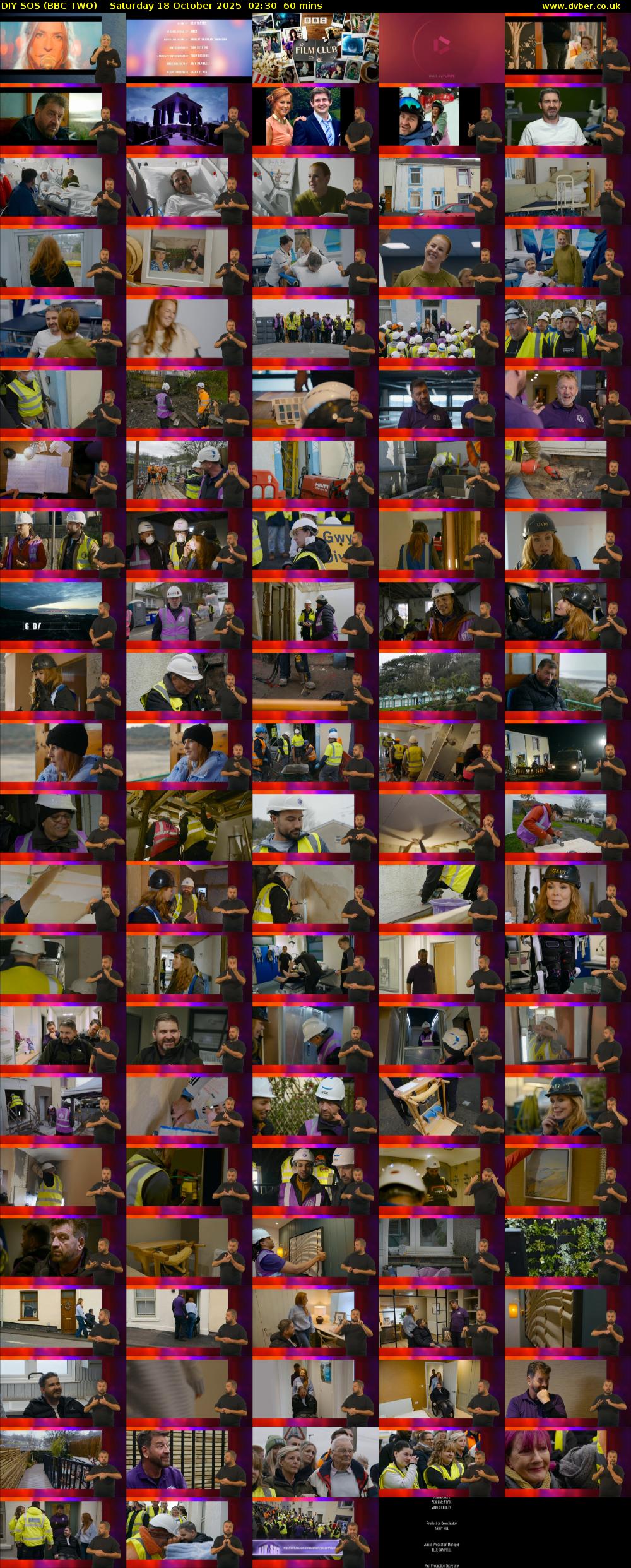 DIY SOS (BBC TWO) Saturday 18 October 2025 02:30 - 03:30