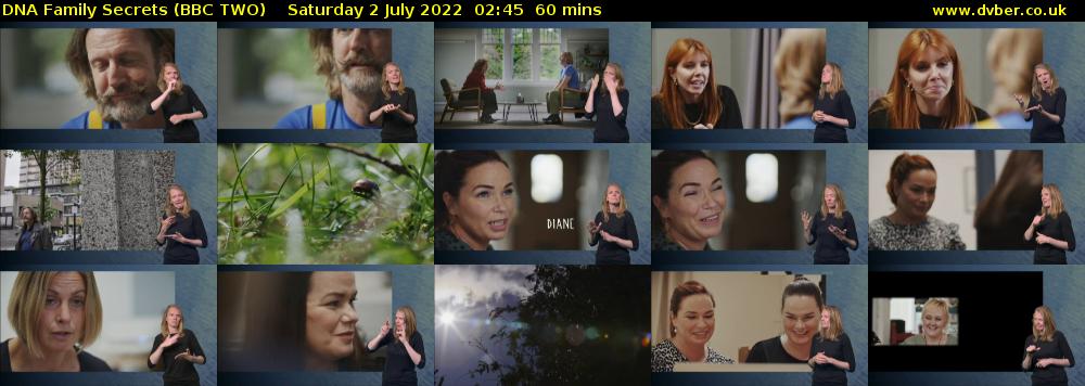 DNA Family Secrets (BBC TWO) Saturday 2 July 2022 02:45 - 03:45