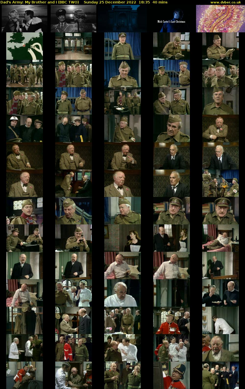Dad's Army: My Brother and I (BBC TWO) Sunday 25 December 2022 18:35 - 19:15