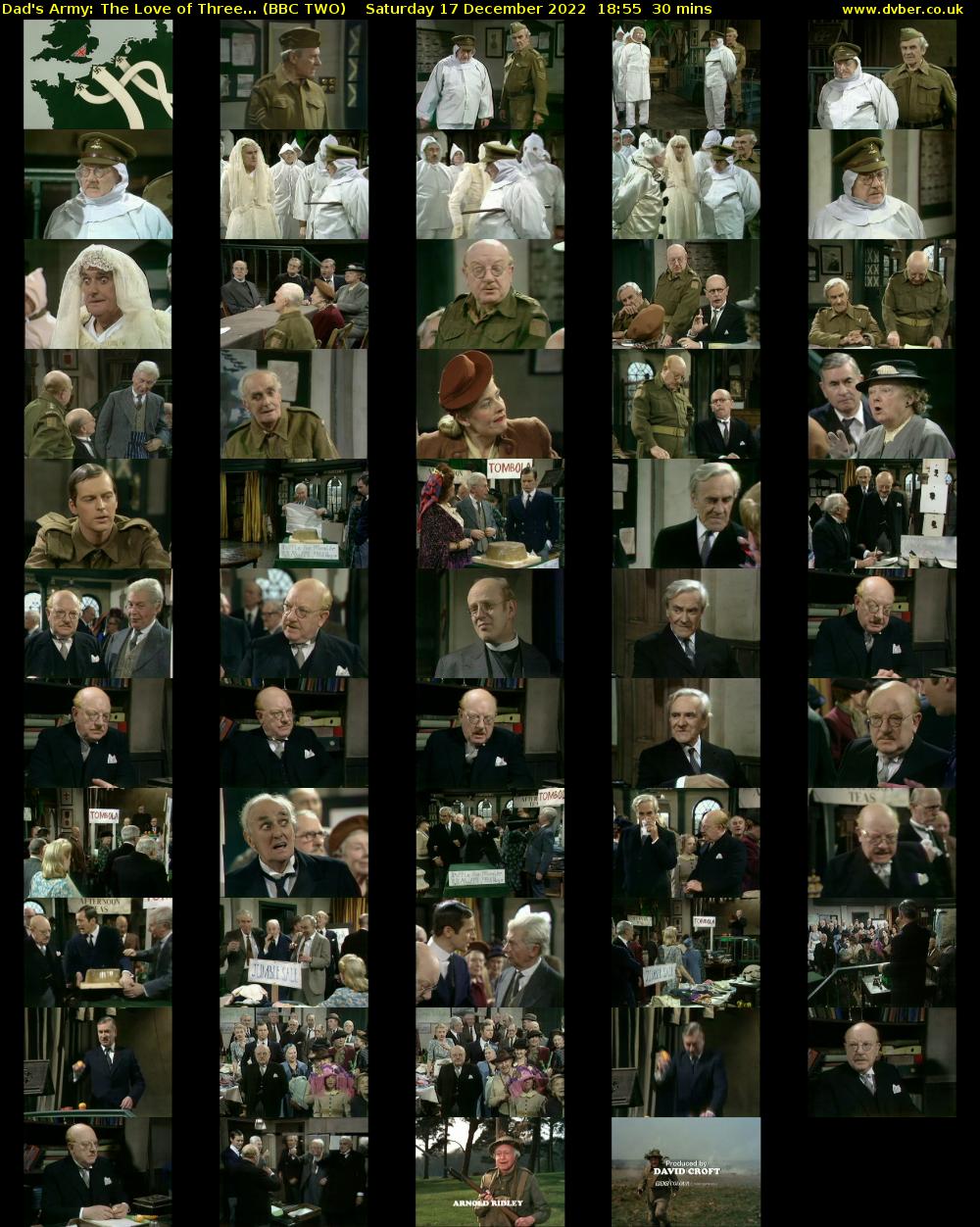 Dad's Army: The Love of Three... (BBC TWO) Saturday 17 December 2022 18:55 - 19:25