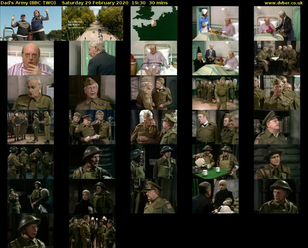 Dad's Army (BBC TWO) Saturday 29 February 2020 19:30 - 20:00