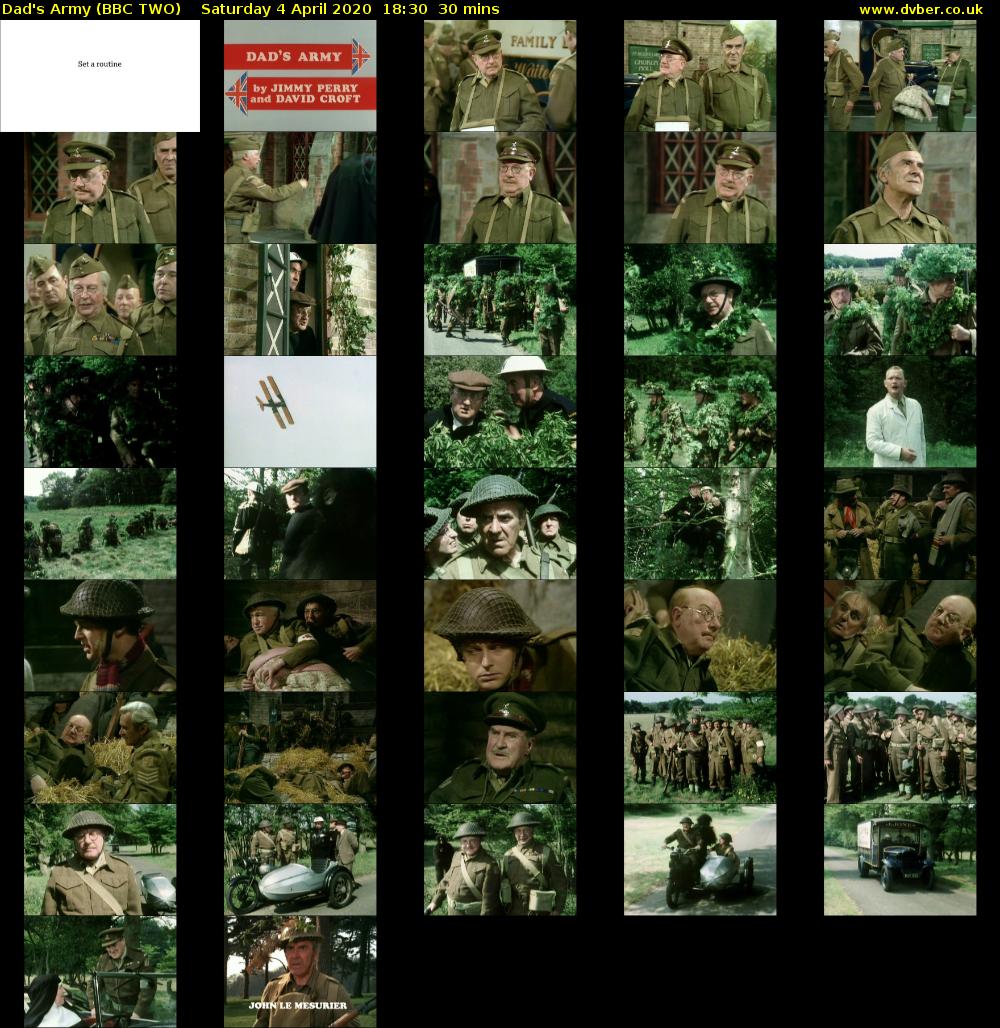 Dad's Army (BBC TWO) Saturday 4 April 2020 18:30 - 19:00