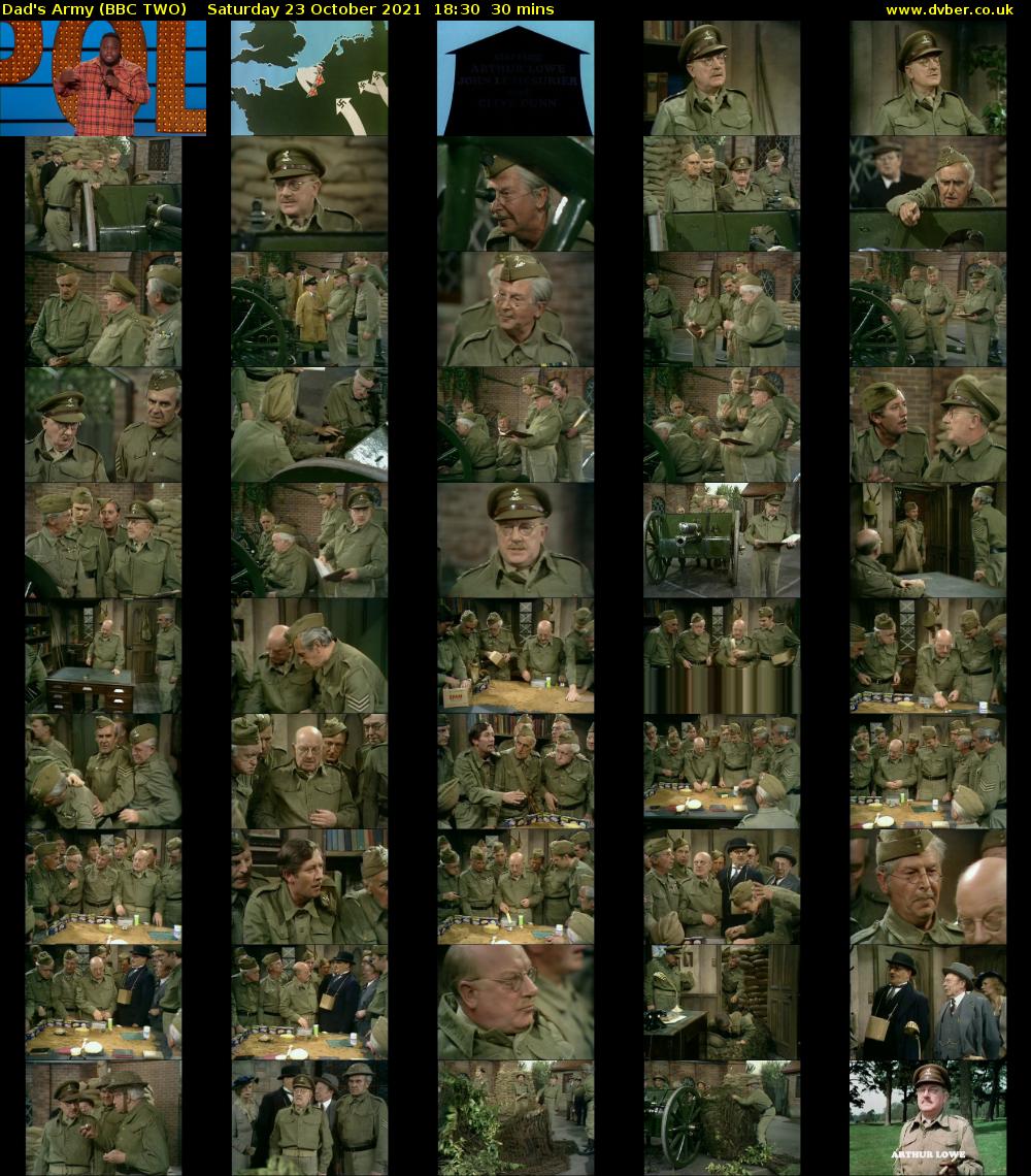 Dad's Army (BBC TWO) Saturday 23 October 2021 18:30 - 19:00