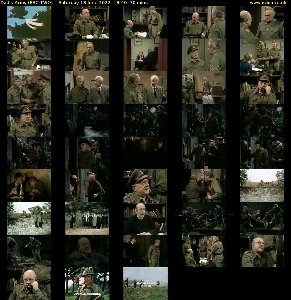 Dad's Army (BBC TWO) Saturday 18 June 2022 18:40 - 19:10