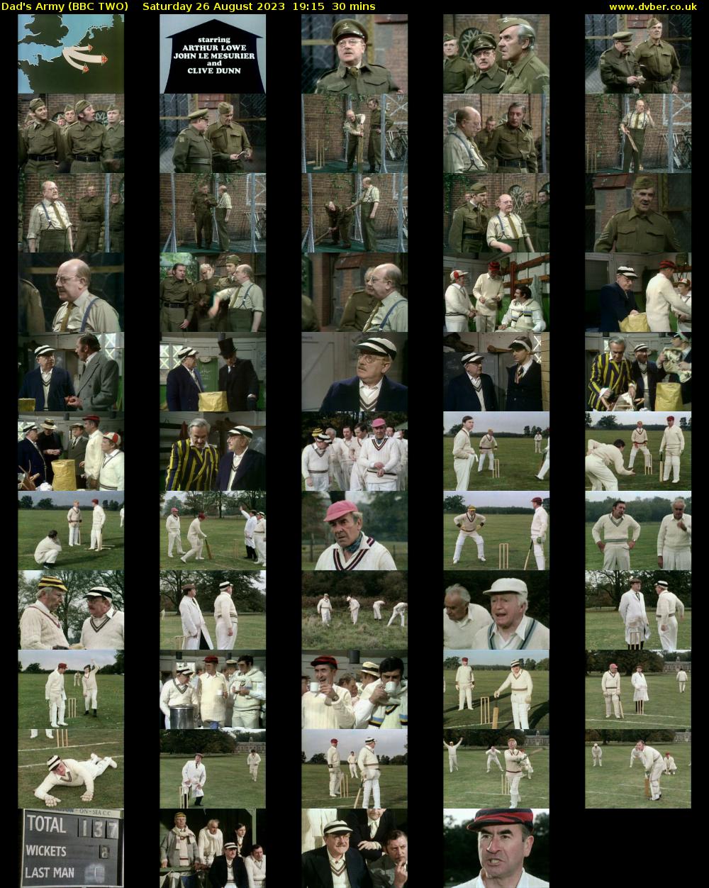 Dad's Army (BBC TWO) Saturday 26 August 2023 19:15 - 19:45