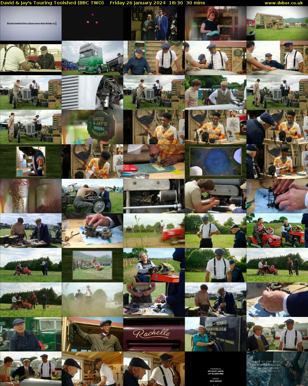 David & Jay's Touring Toolshed (BBC TWO) Friday 26 January 2024 18:30 - 19:00