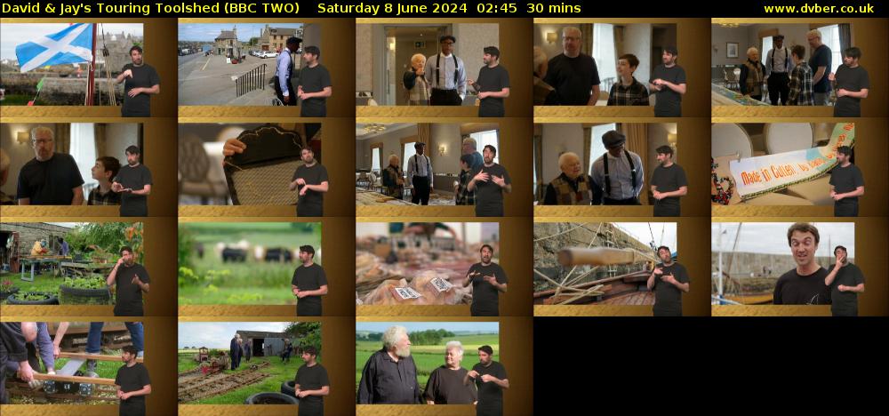 David & Jay's Touring Toolshed (BBC TWO) Saturday 8 June 2024 02:45 - 03:15