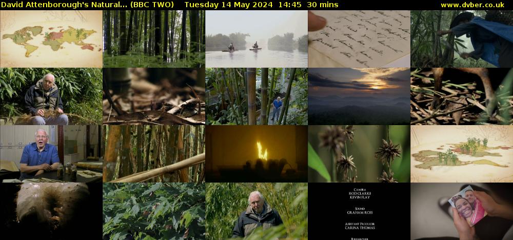 David Attenborough's Natural... (BBC TWO) Tuesday 14 May 2024 14:45 - 15:15