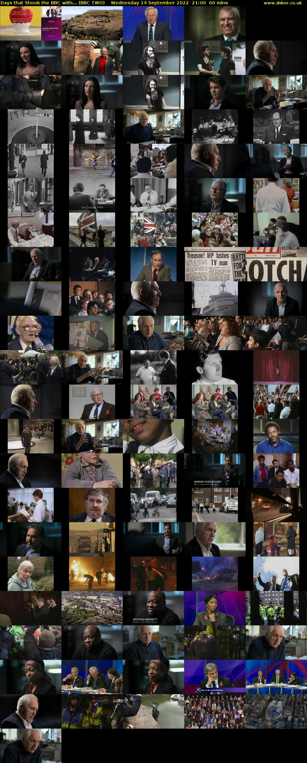 Days that Shook the BBC with... (BBC TWO) Wednesday 14 September 2022 21:00 - 22:00