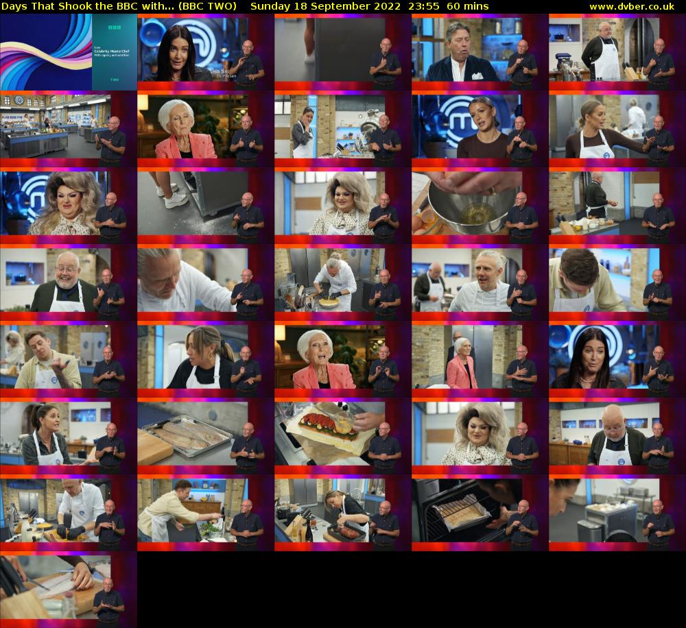 Days that Shook the BBC with... (BBC TWO) Sunday 18 September 2022 23:55 - 00:55