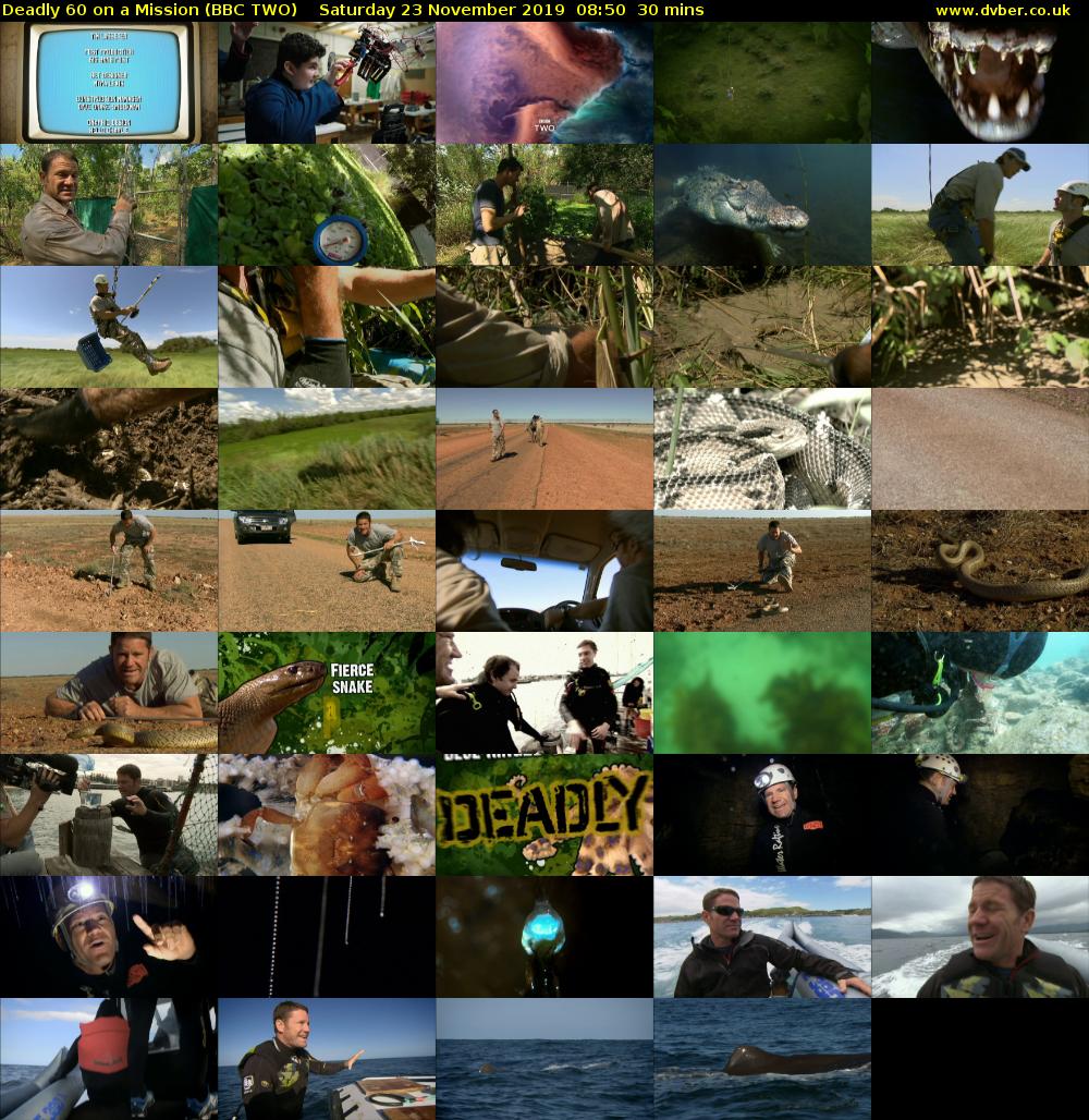 Deadly 60 on a Mission (BBC TWO) Saturday 23 November 2019 08:50 - 09:20