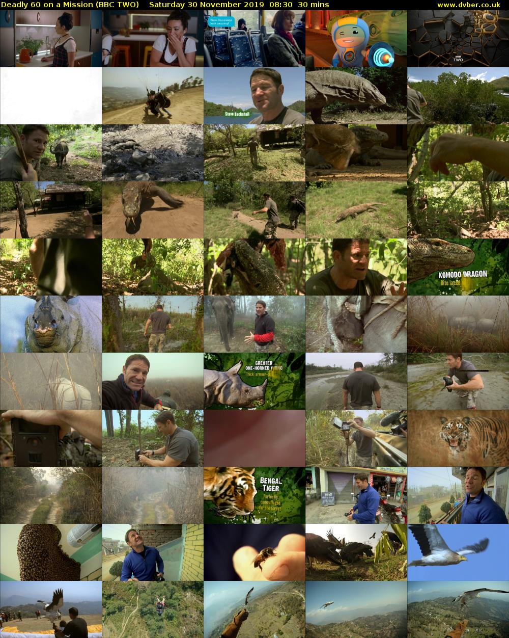 Deadly 60 on a Mission (BBC TWO) Saturday 30 November 2019 08:30 - 09:00
