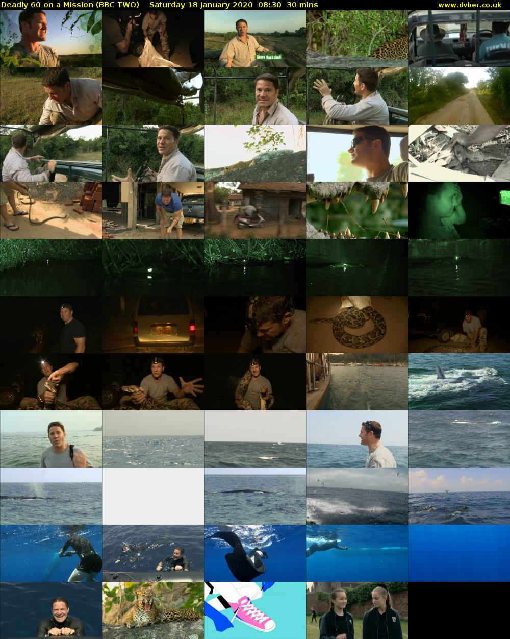 Deadly 60 on a Mission (BBC TWO) Saturday 18 January 2020 08:30 - 09:00