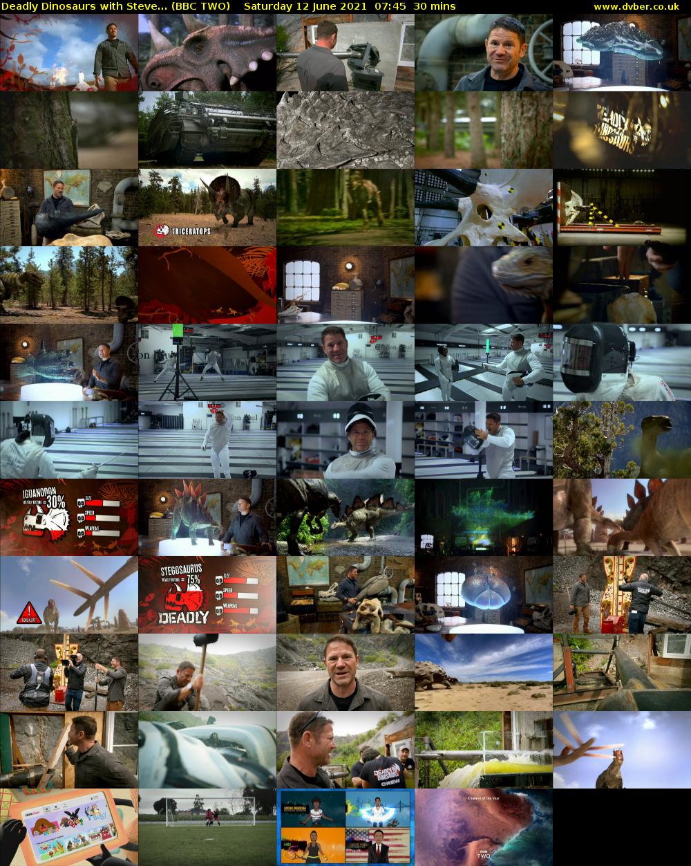 Deadly Dinosaurs with Steve... (BBC TWO) Saturday 12 June 2021 07:45 - 08:15