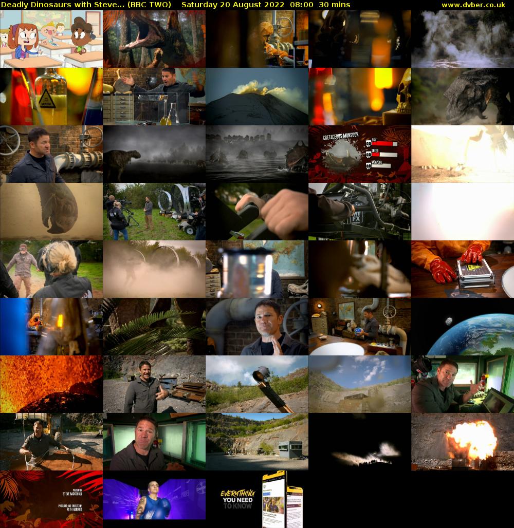 Deadly Dinosaurs with Steve... (BBC TWO) Saturday 20 August 2022 08:00 - 08:30