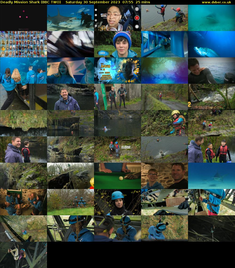 Deadly Mission Shark (BBC TWO) Saturday 30 September 2023 07:55 - 08:20