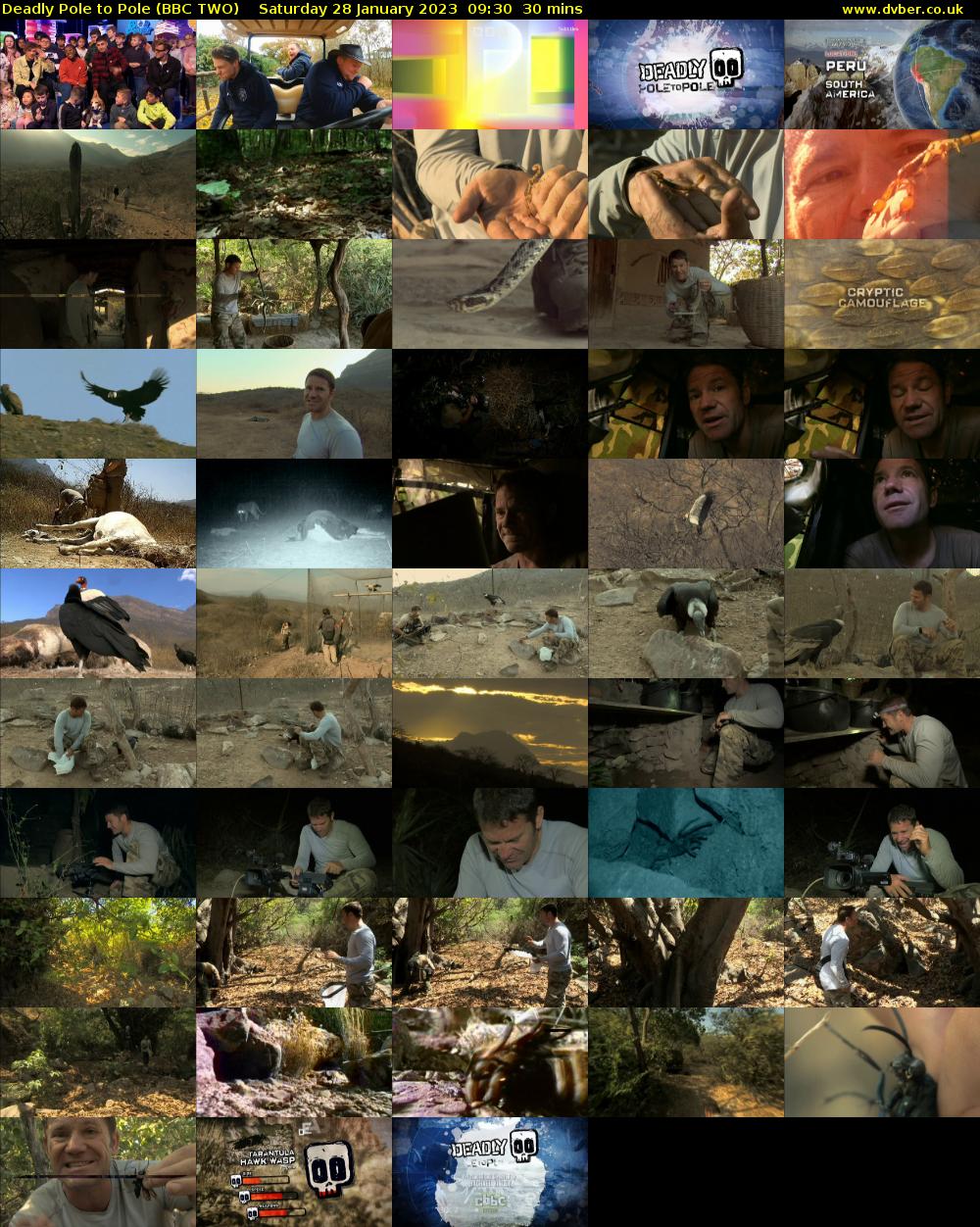 Deadly Pole to Pole (BBC TWO) Saturday 28 January 2023 09:30 - 10:00