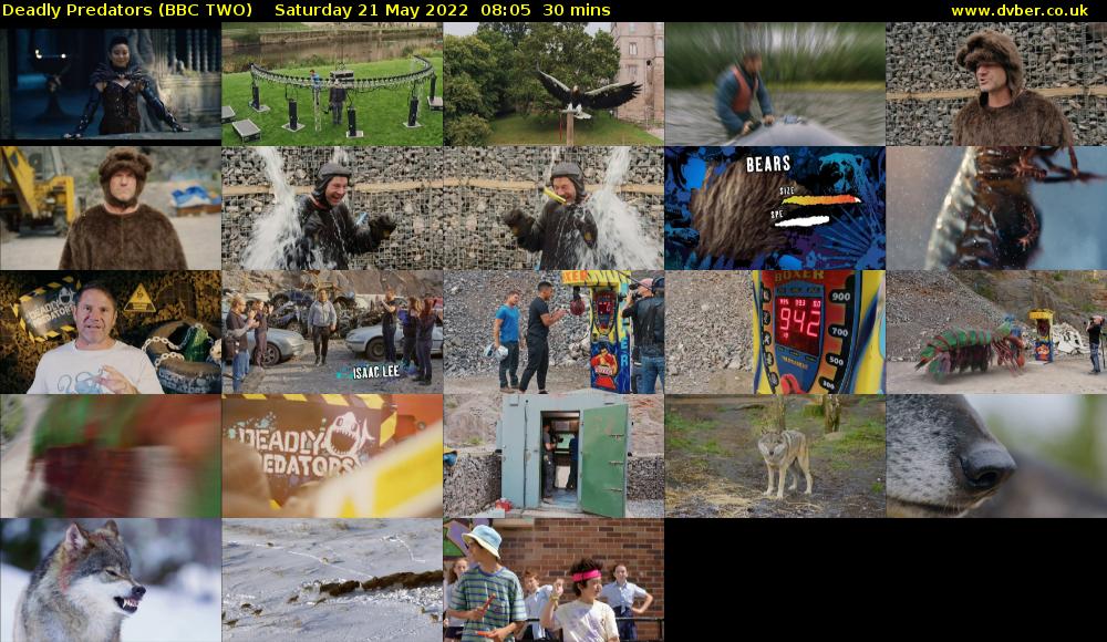 Deadly Predators (BBC TWO) Saturday 21 May 2022 08:05 - 08:35