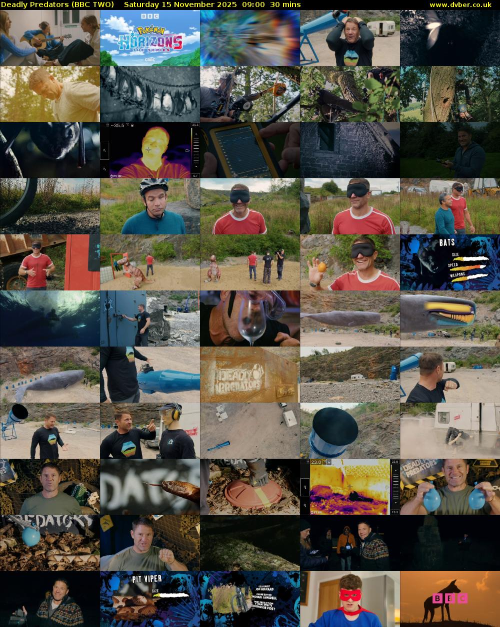 Deadly Predators (BBC TWO) Saturday 15 November 2025 09:00 - 09:30