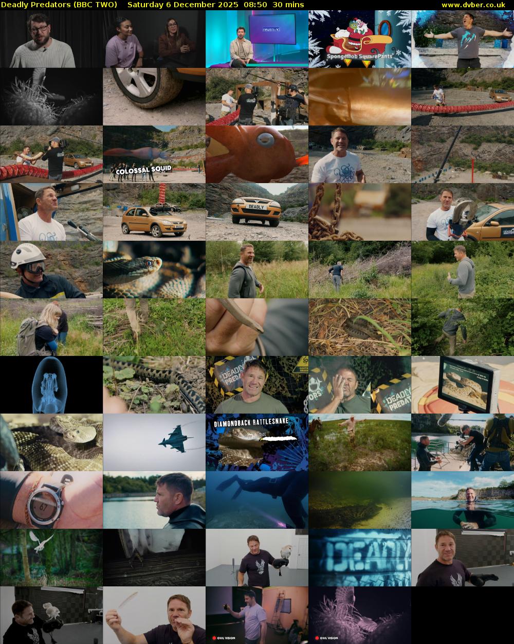 Deadly Predators (BBC TWO) Saturday 6 December 2025 08:50 - 09:20