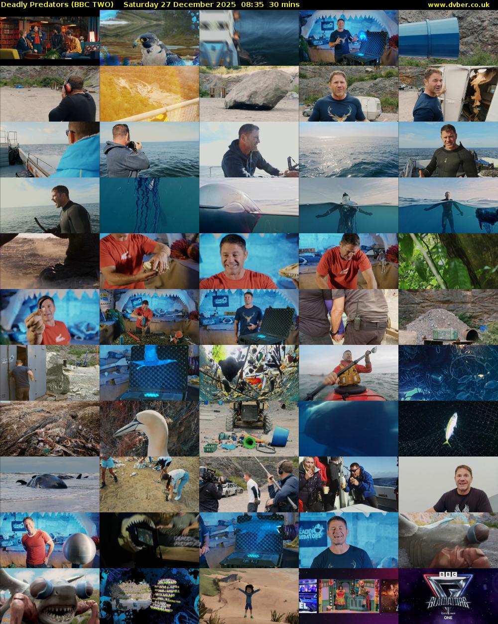 Deadly Predators (BBC TWO) Saturday 27 December 2025 08:35 - 09:05