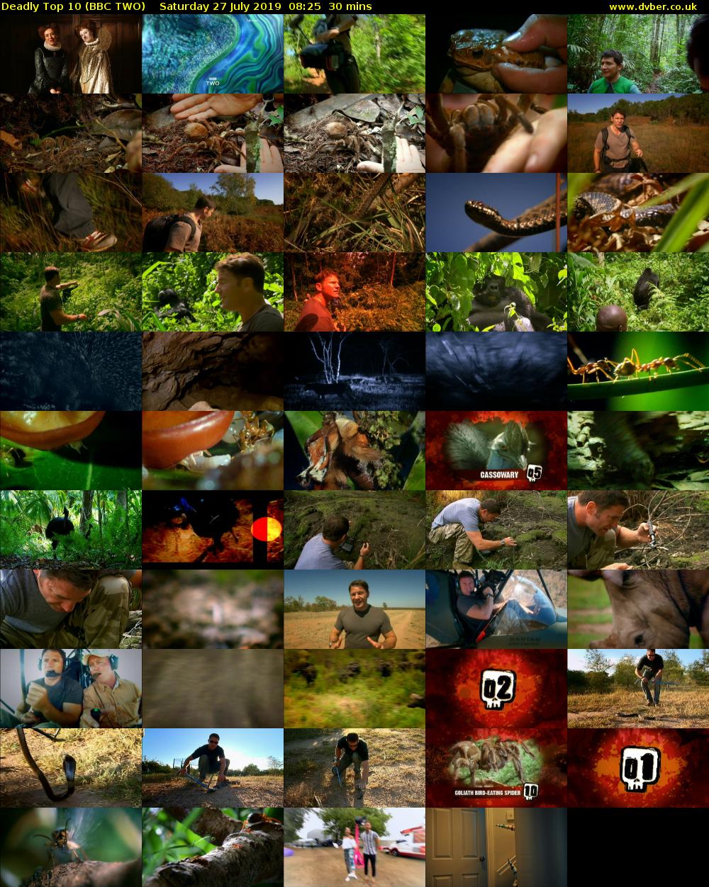 Deadly Top 10 (BBC TWO) Saturday 27 July 2019 08:25 - 08:55