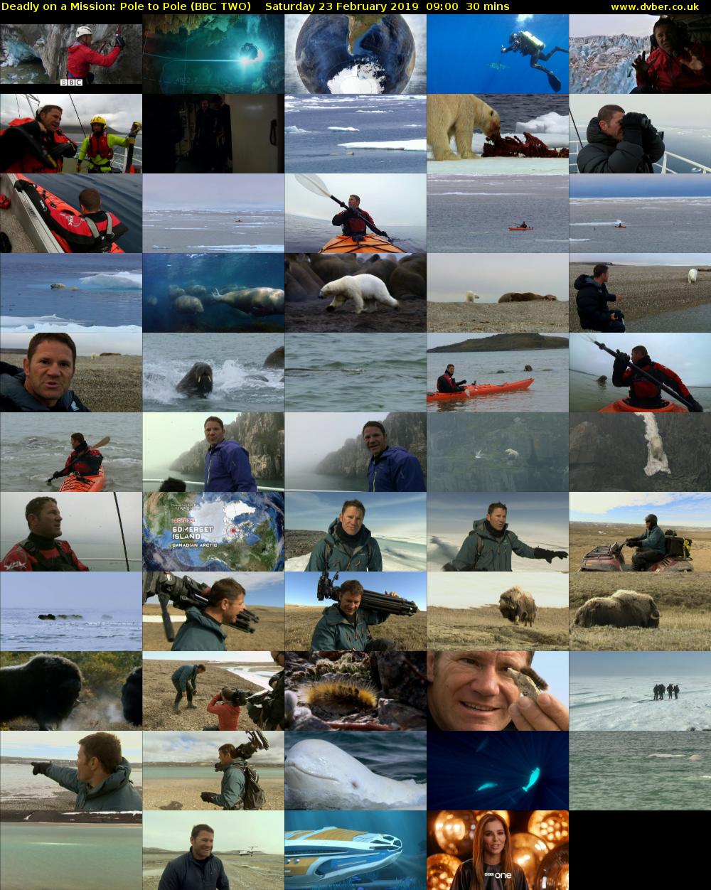 Deadly on a Mission: Pole to Pole (BBC TWO) Saturday 23 February 2019 09:00 - 09:30