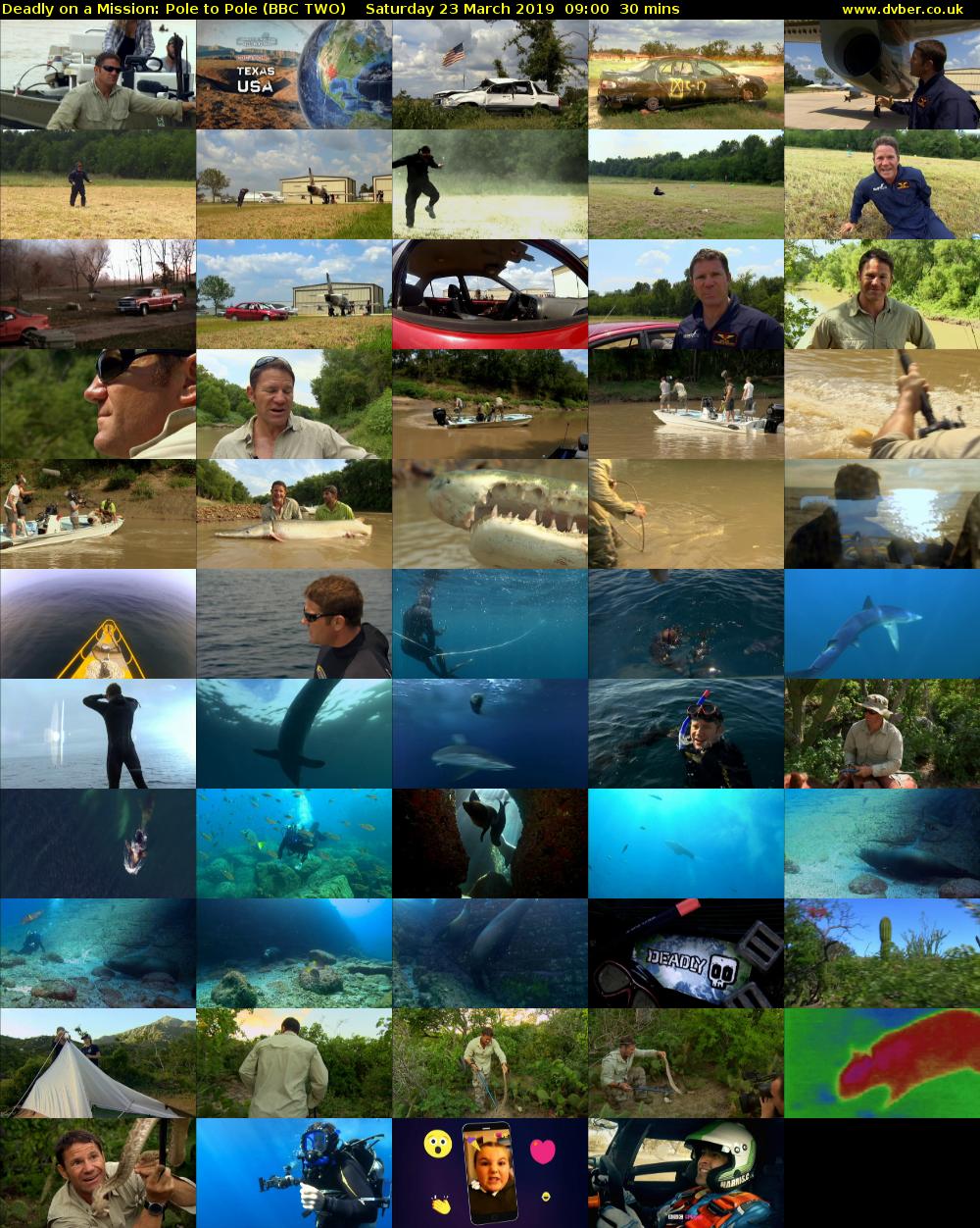 Deadly on a Mission: Pole to Pole (BBC TWO) Saturday 23 March 2019 09:00 - 09:30