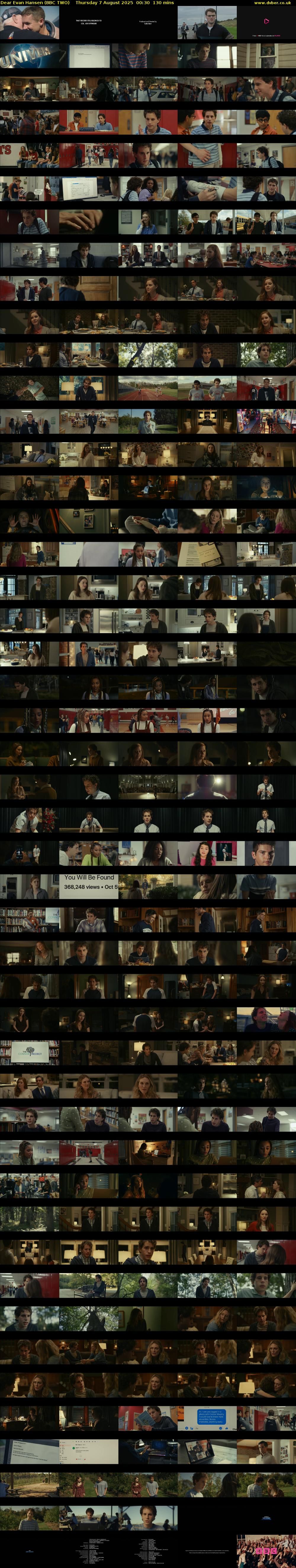 Dear Evan Hansen (BBC TWO) Thursday 7 August 2025 00:30 - 02:40