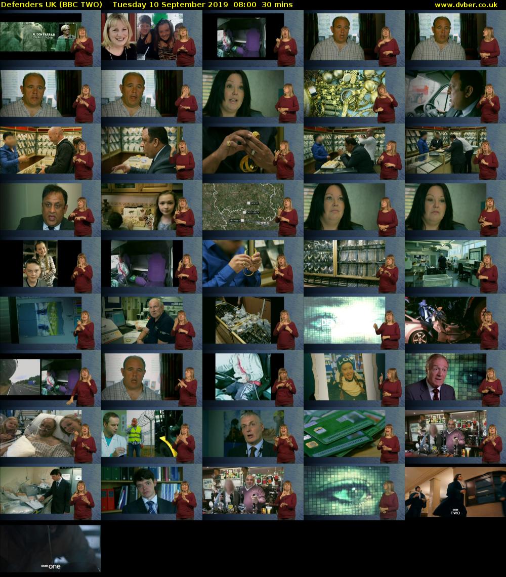 Defenders UK (BBC TWO) Tuesday 10 September 2019 08:00 - 08:30