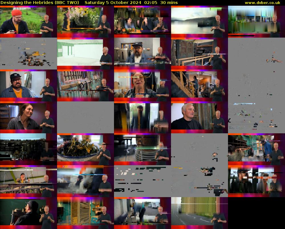 Designing the Hebrides (BBC TWO) Saturday 5 October 2024 02:05 - 02:35