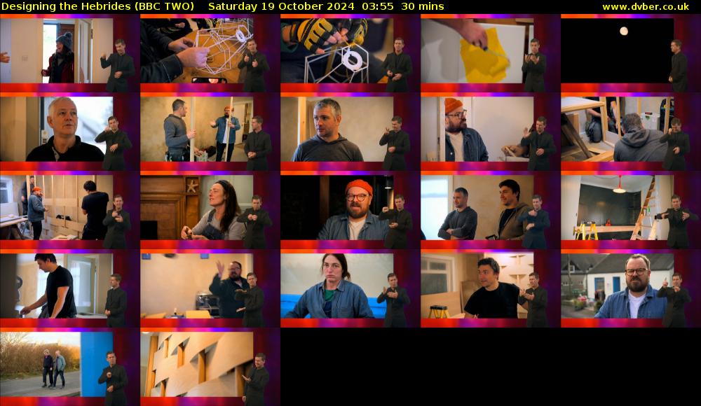 Designing the Hebrides (BBC TWO) Saturday 19 October 2024 03:55 - 04:25