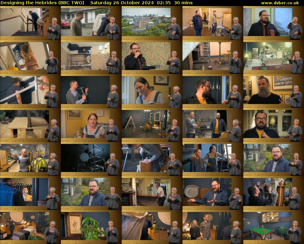 Designing the Hebrides (BBC TWO) Saturday 26 October 2024 02:35 - 03:05