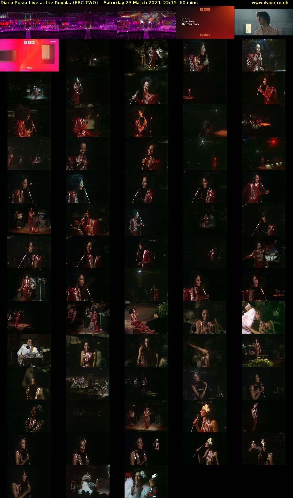 Diana Ross: Live at the Royal... (BBC TWO) Saturday 23 March 2024 22:15 - 23:15