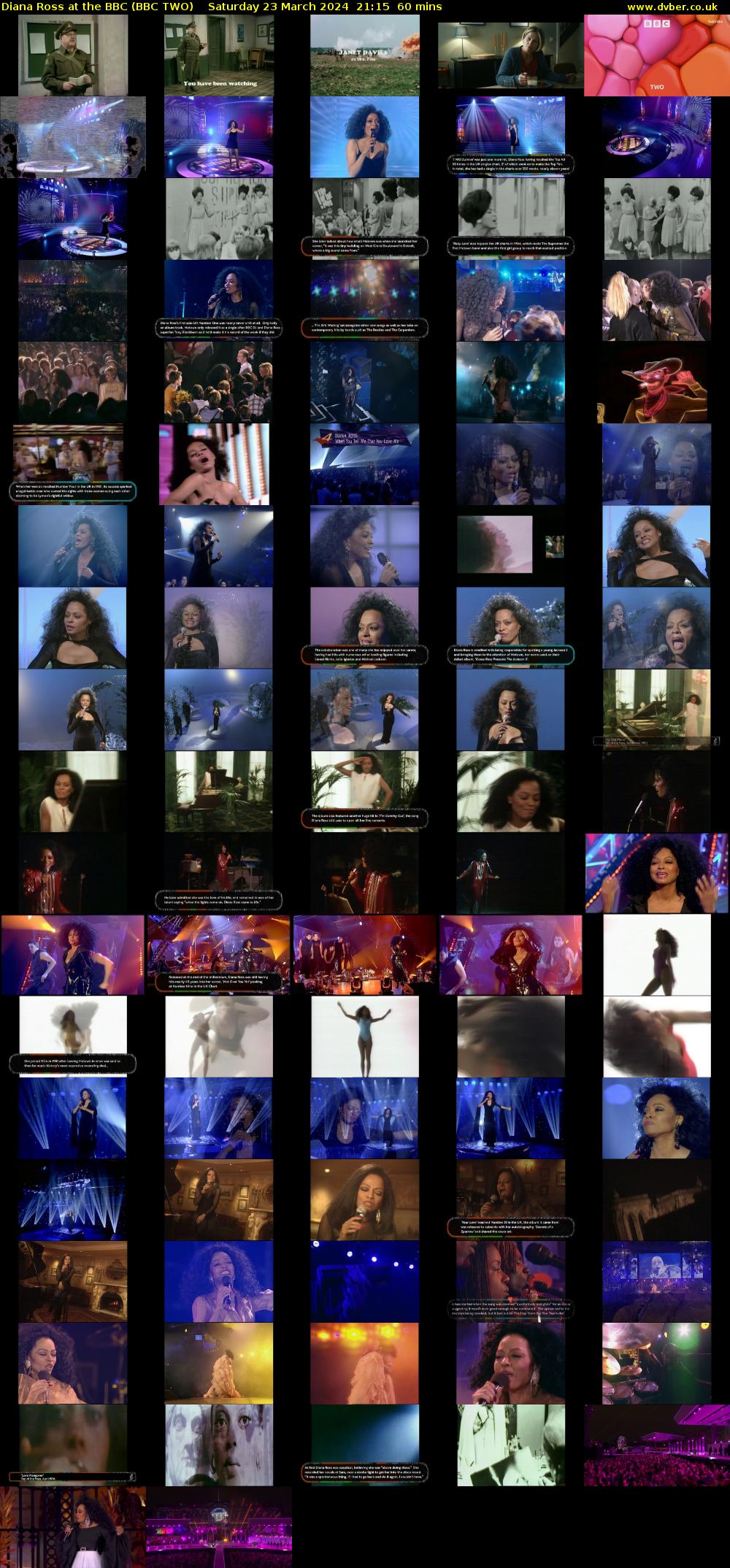 Diana Ross at the BBC (BBC TWO) Saturday 23 March 2024 21:15 - 22:15