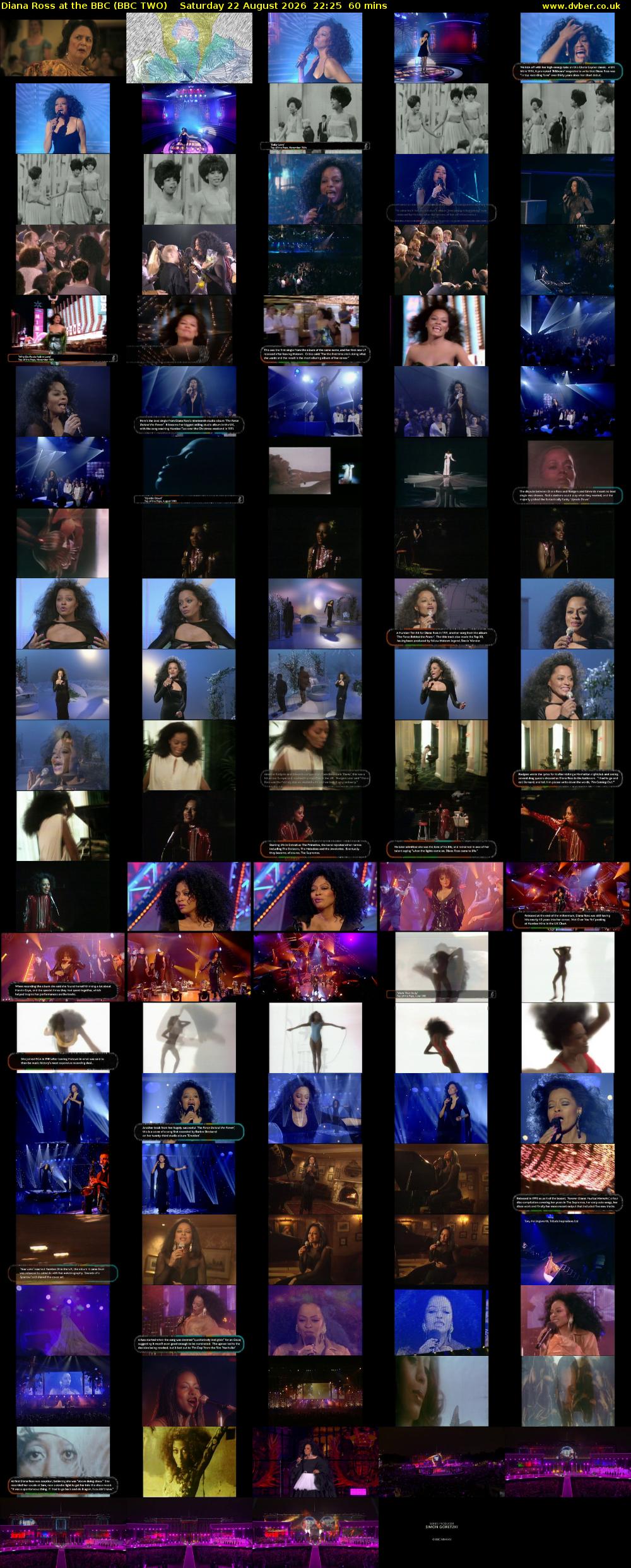Diana Ross at the BBC (BBC TWO) Saturday 22 August 2026 22:25 - 23:25