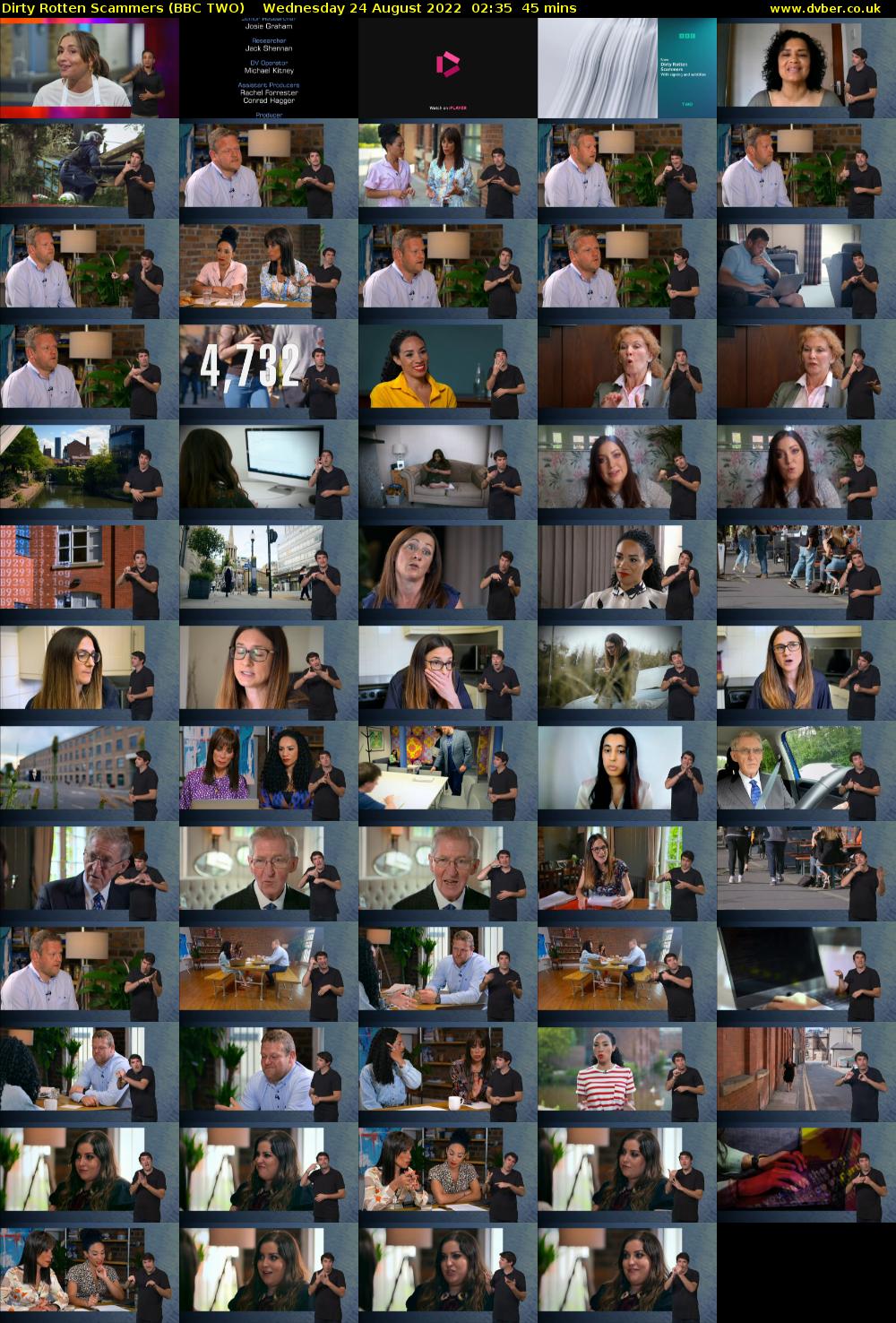 Dirty Rotten Scammers (BBC TWO) Wednesday 24 August 2022 02:35 - 03:20