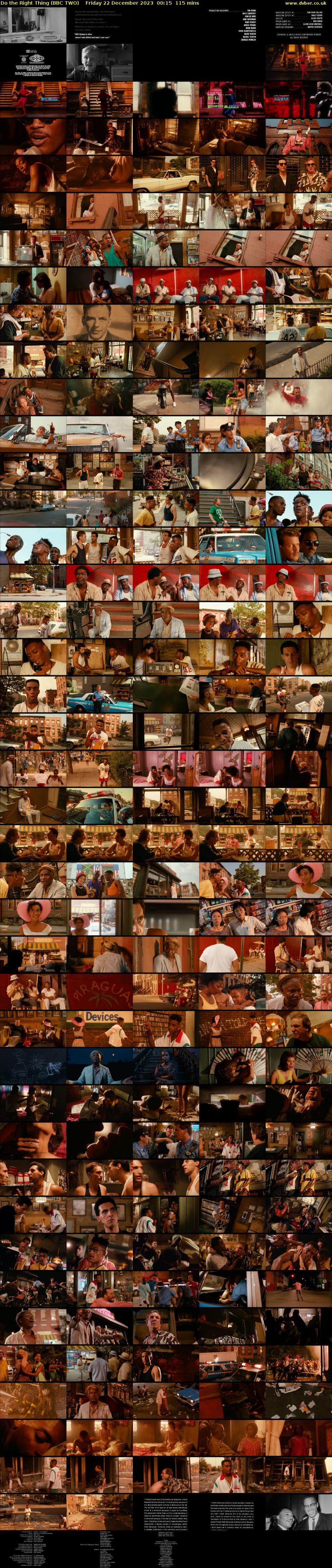 Do the Right Thing (BBC TWO) Friday 22 December 2023 00:15 - 02:10