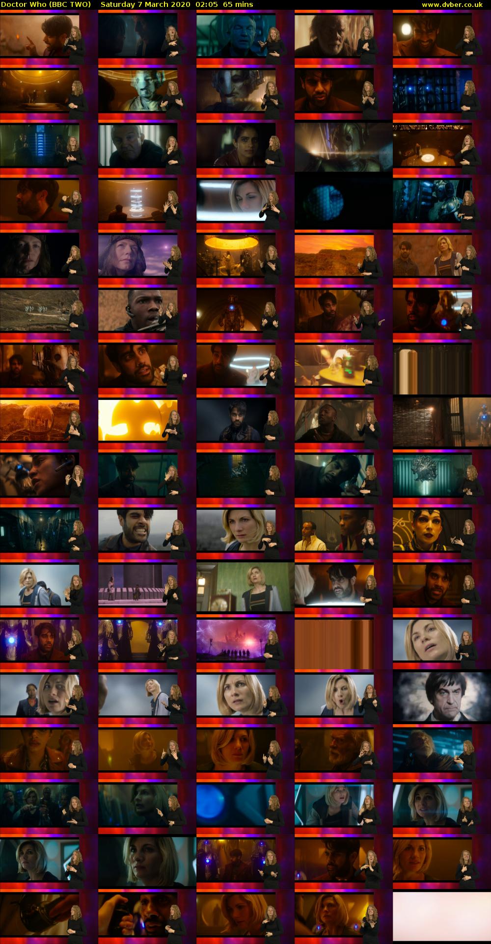 Doctor Who (BBC TWO) Saturday 7 March 2020 02:05 - 03:10