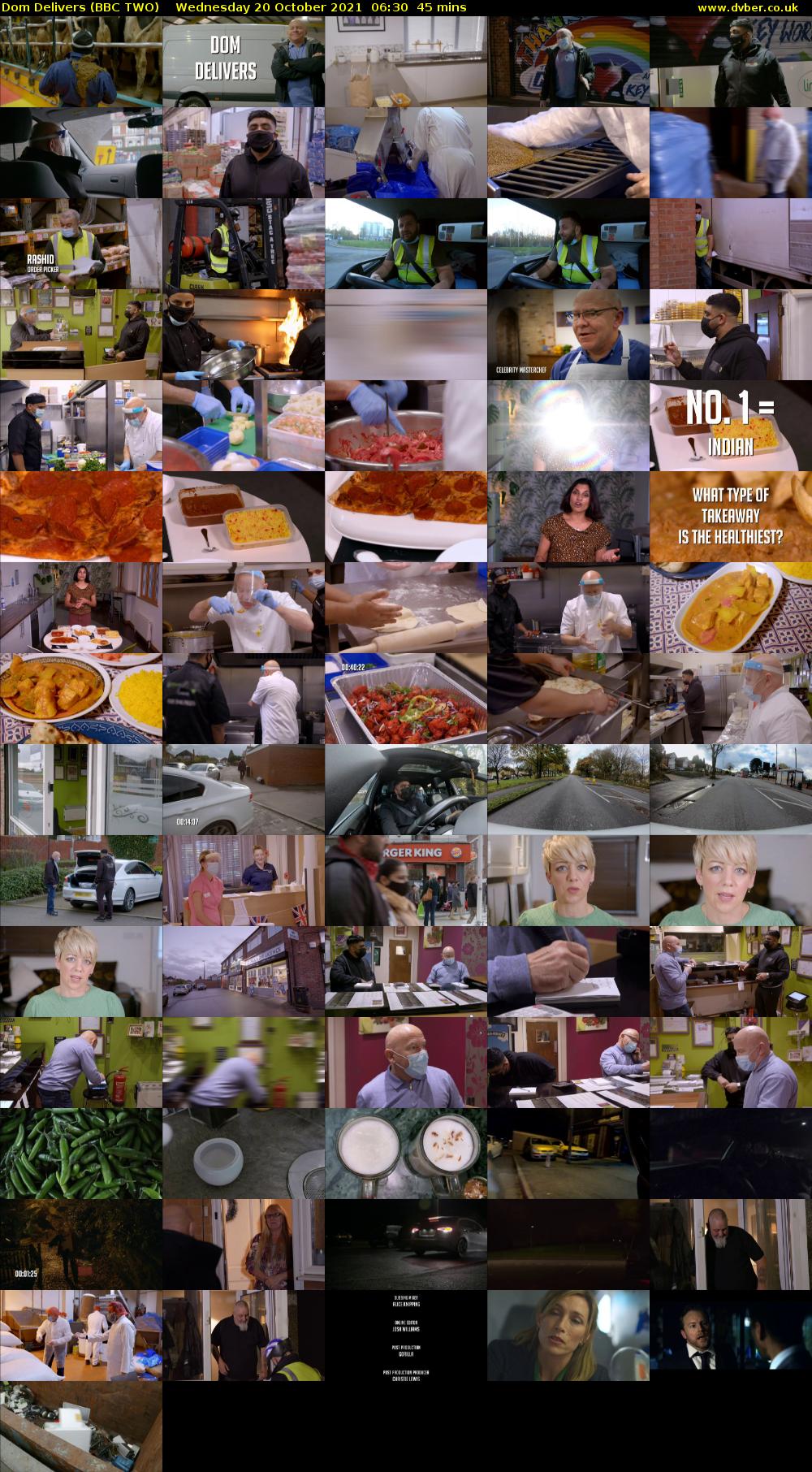 Dom Delivers (BBC TWO) Wednesday 20 October 2021 06:30 - 07:15
