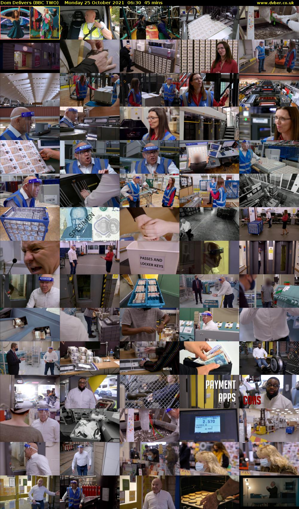 Dom Delivers (BBC TWO) Monday 25 October 2021 06:30 - 07:15
