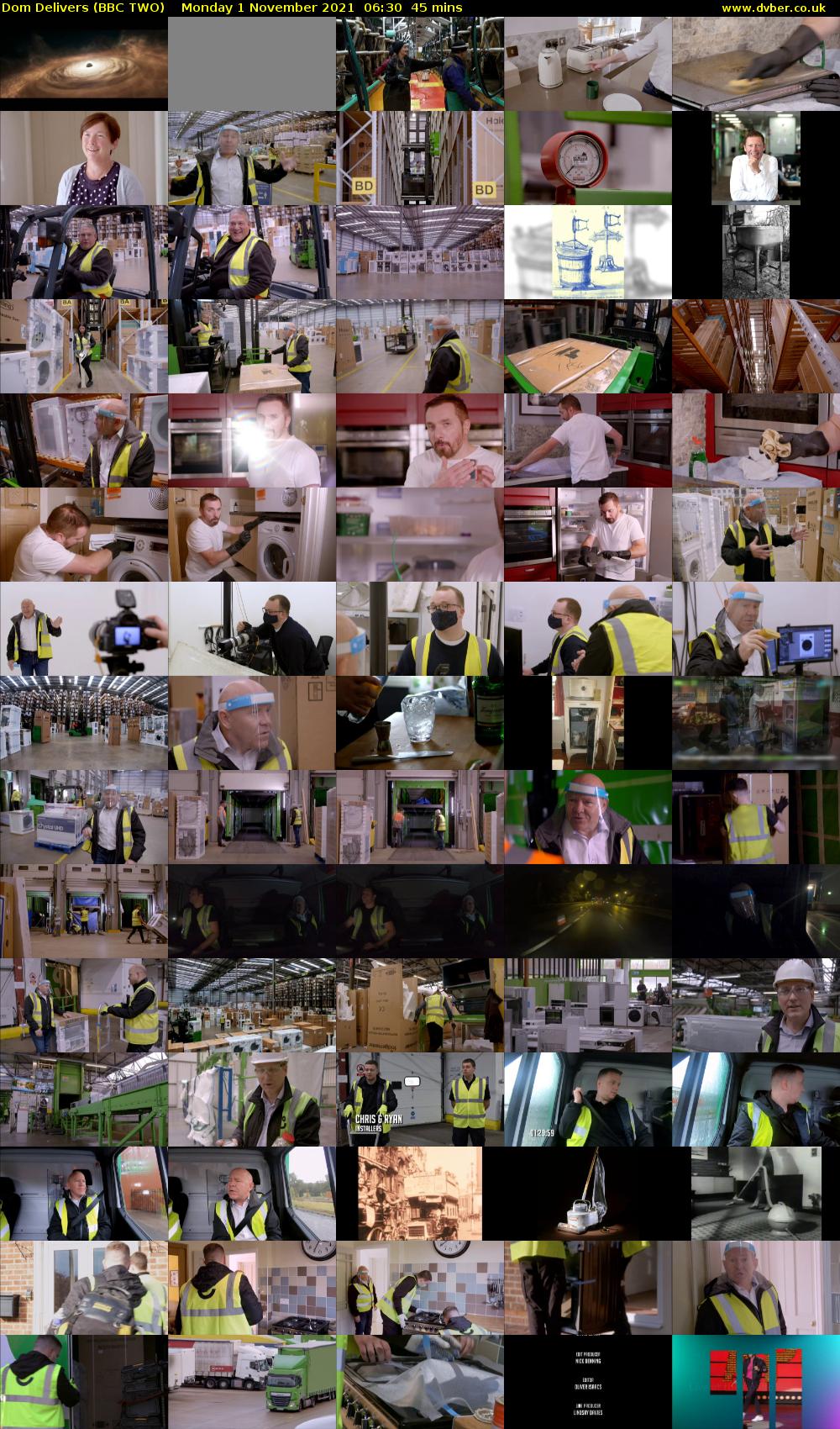 Dom Delivers (BBC TWO) Monday 1 November 2021 06:30 - 07:15