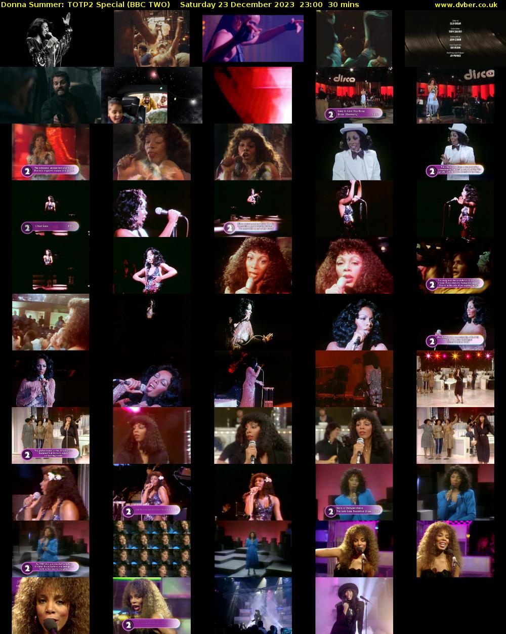 Donna Summer: TOTP2 Special (BBC TWO) Saturday 23 December 2023 23:00 - 23:30