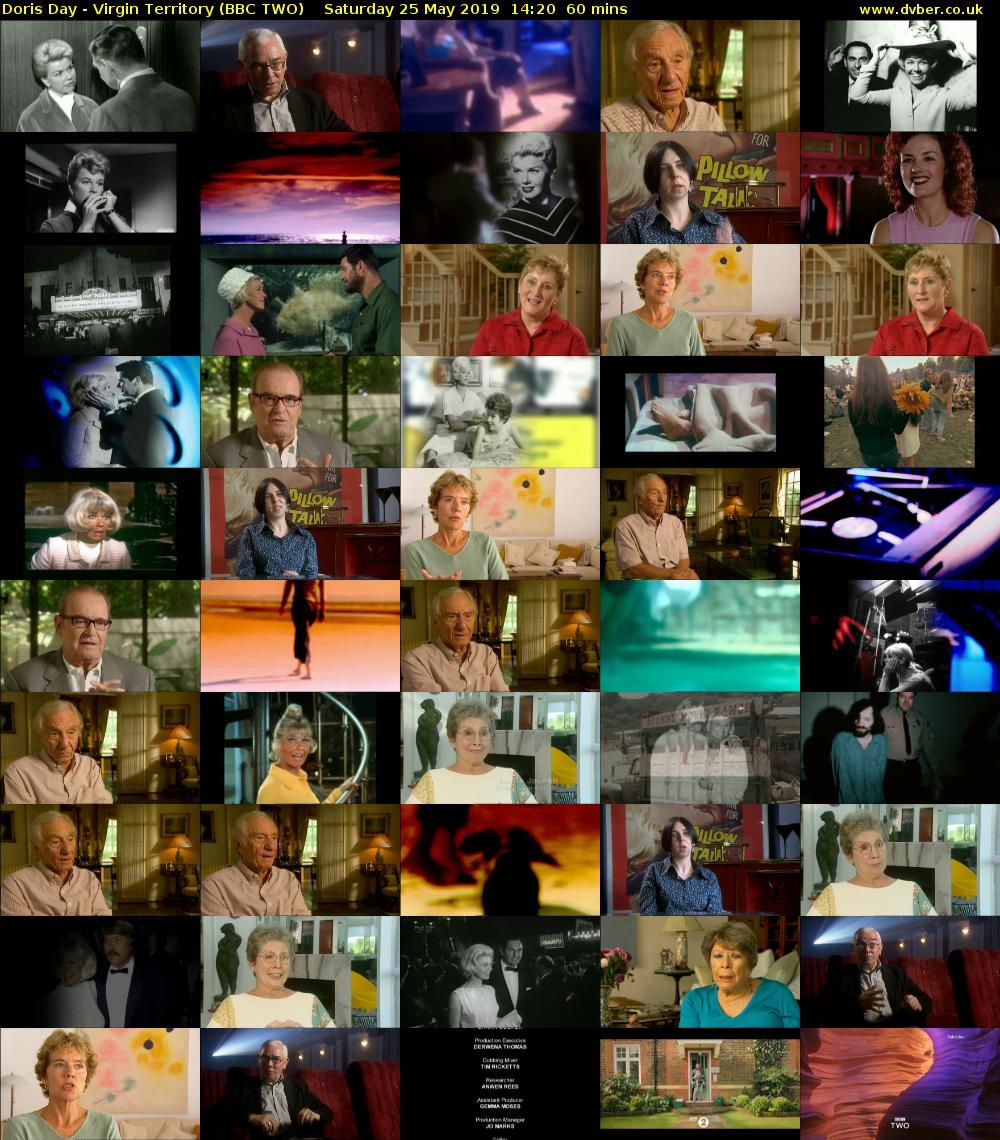 Doris Day - Virgin Territory (BBC TWO) Saturday 25 May 2019 14:20 - 15:20