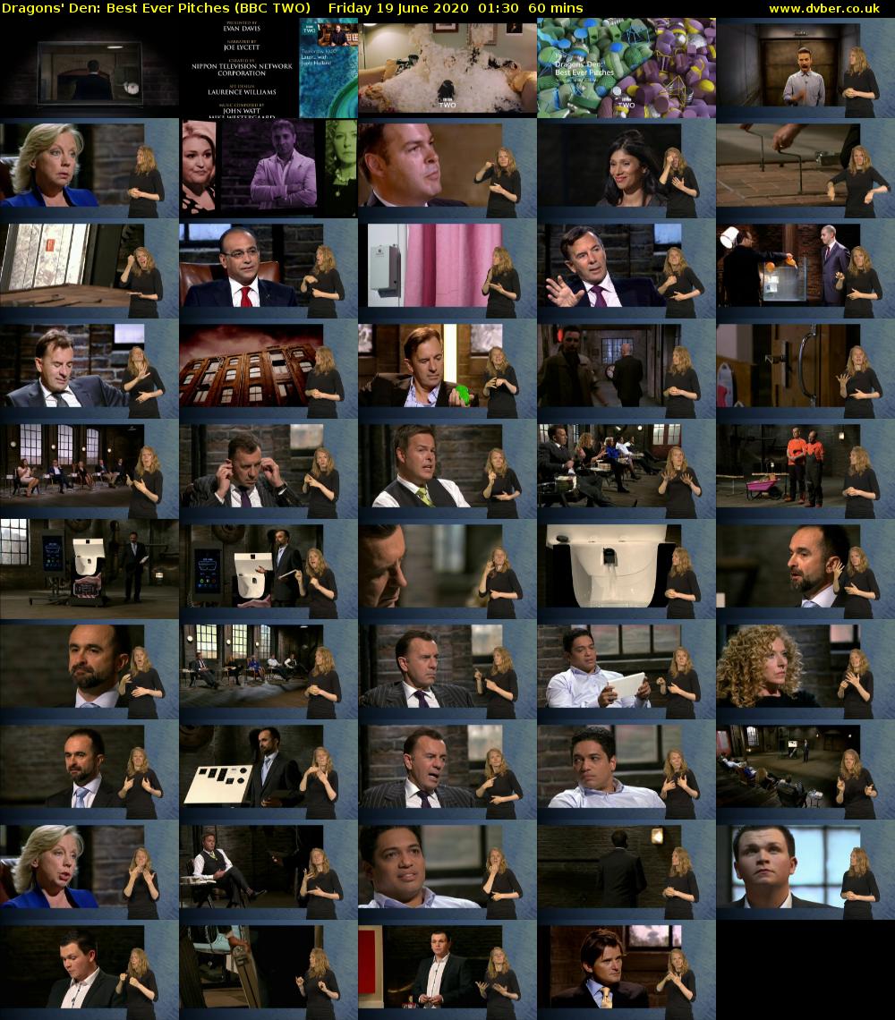 Dragons' Den: Best Ever Pitches (BBC TWO) Friday 19 June 2020 01:30 - 02:30