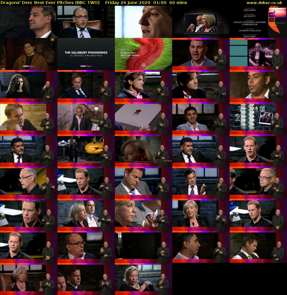 Dragons' Den: Best Ever Pitches (BBC TWO) Friday 26 June 2020 01:00 - 02:00
